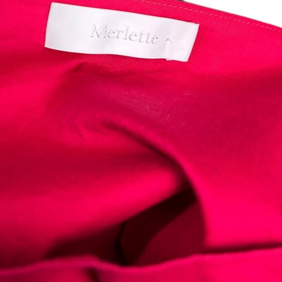 Merlette Sering Mini Dress Tiered Cotton Oversized Tent Swing Berry Pink Medium - Picture 6 of 9